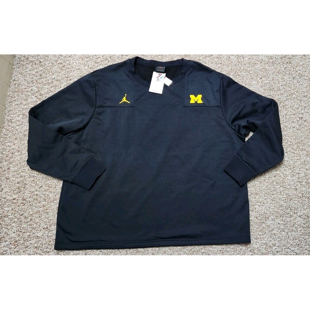 Jordan Michigan‎ Wolverines Long Sleeve Pullover Sideline Therma-Fit 3XL NWT $80